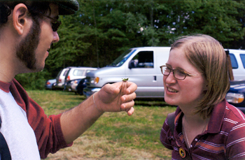 photo by Larry Moss: with a grasshopper, at Stellafane - Springfield, VT - August 10, 2007